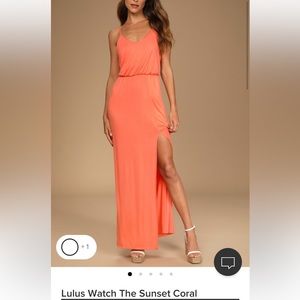 Lulus coral maxi dress
